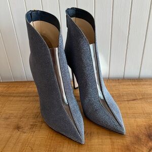 Jimmy Choo Bowie 100 Heels - Stone Blue Fine Glitter - Size 38 - NEW